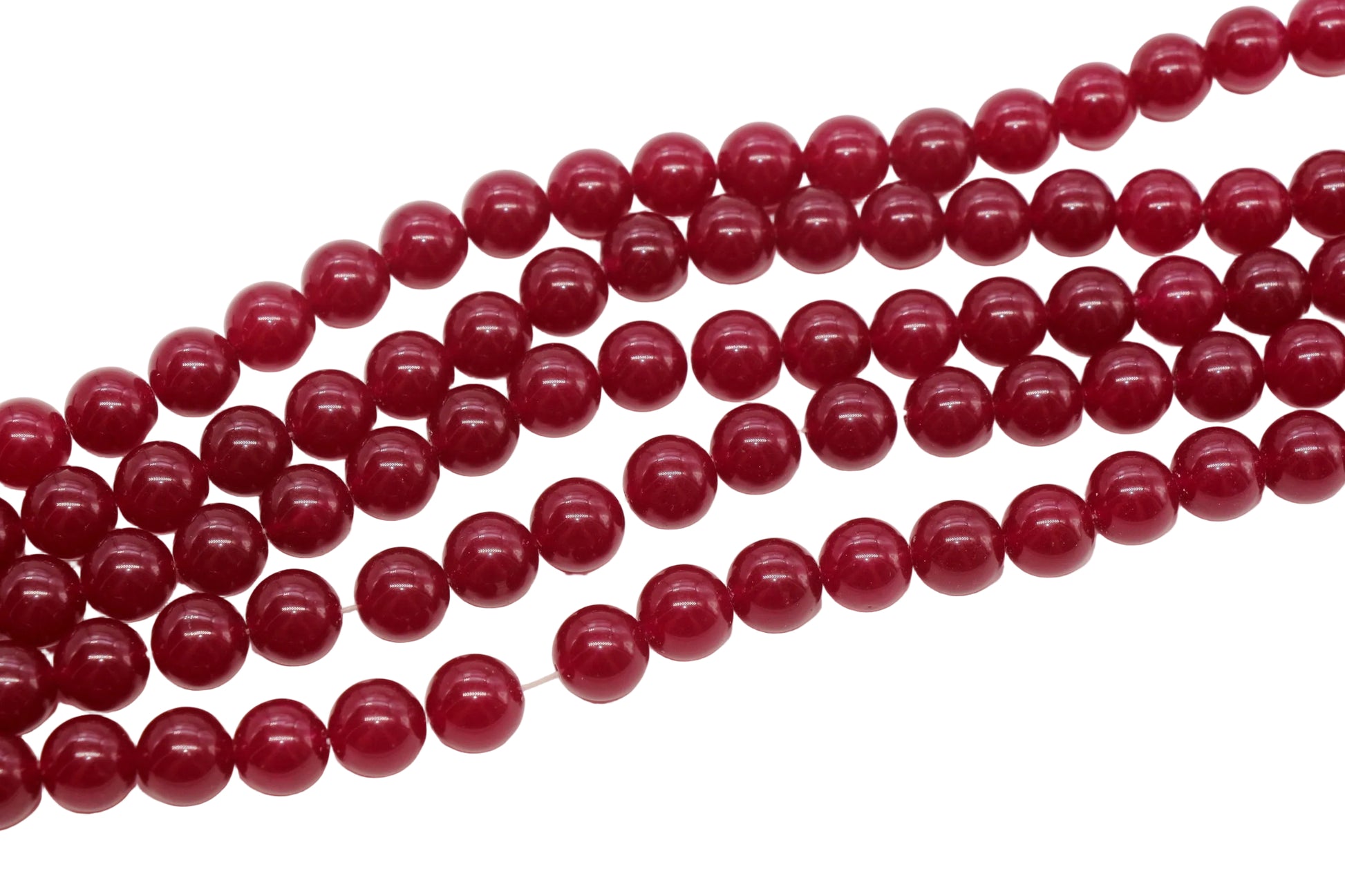 12mm Dark Berry Pink Jade Gemstone Beads #172