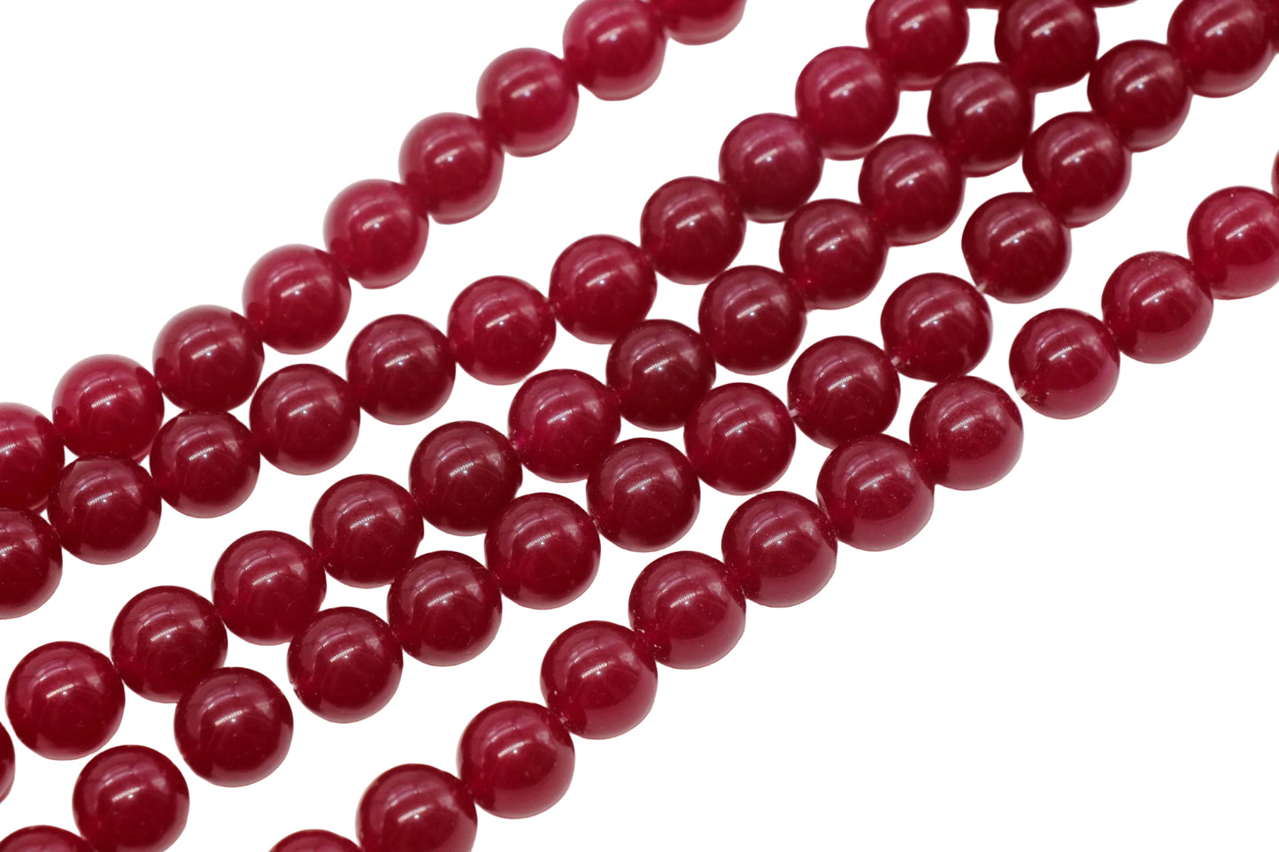 12mm Dark Berry Pink Jade Gemstone Beads #172