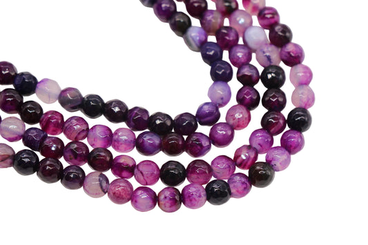 Faceted Purple Agate Gemstone Beads #246