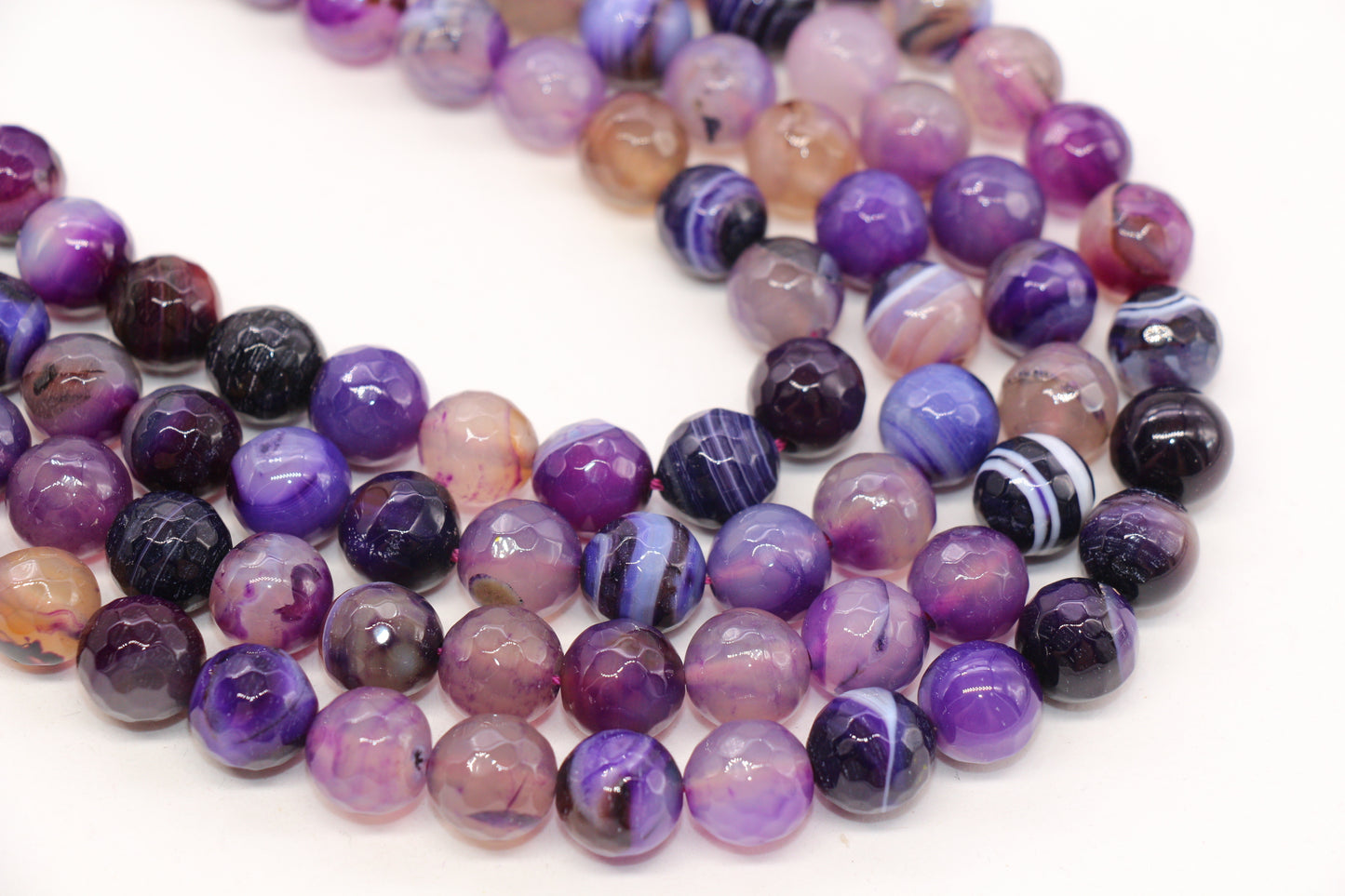 Faceted Purple Agate Gemstone Beads #246