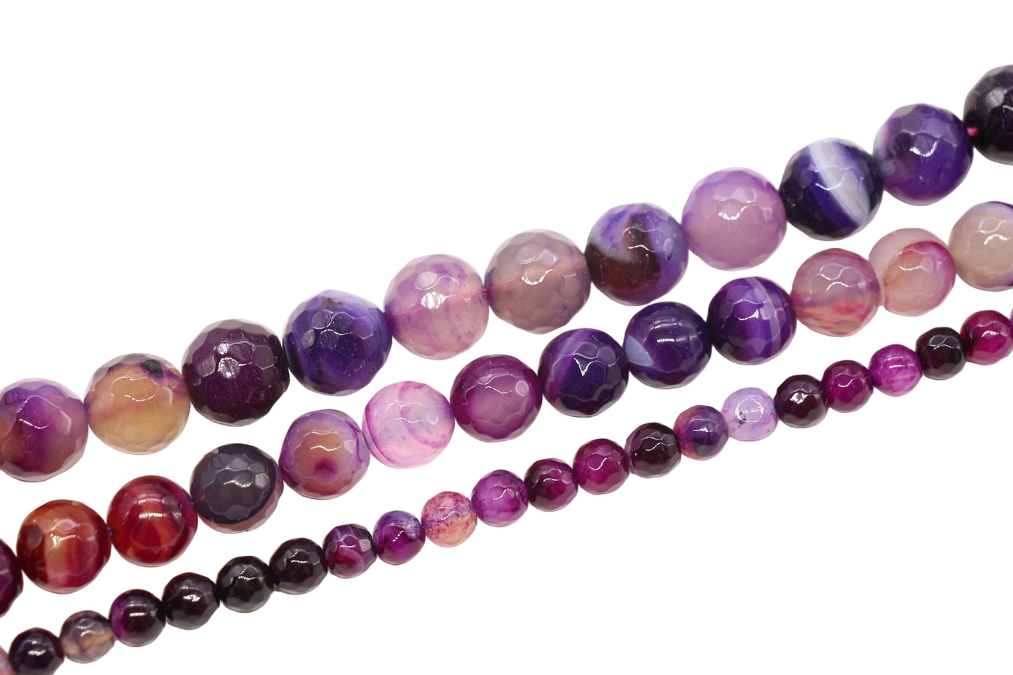 Faceted Purple Agate Gemstone Beads #246