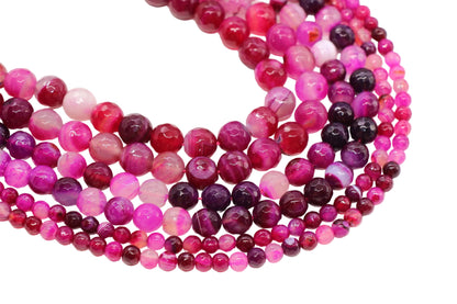 faceted pink stripe agate gemstone beads round, faceted beads for bracelets image 4