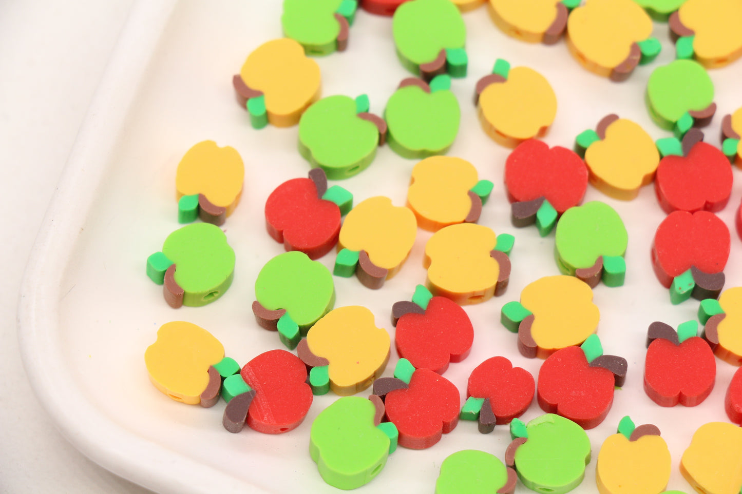 Apple Beads Red and Green Fruit Spacer Beads
