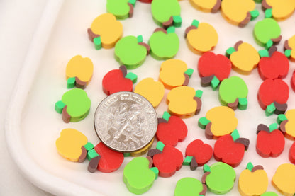 Apple Beads Red and Green Fruit Spacer Beads