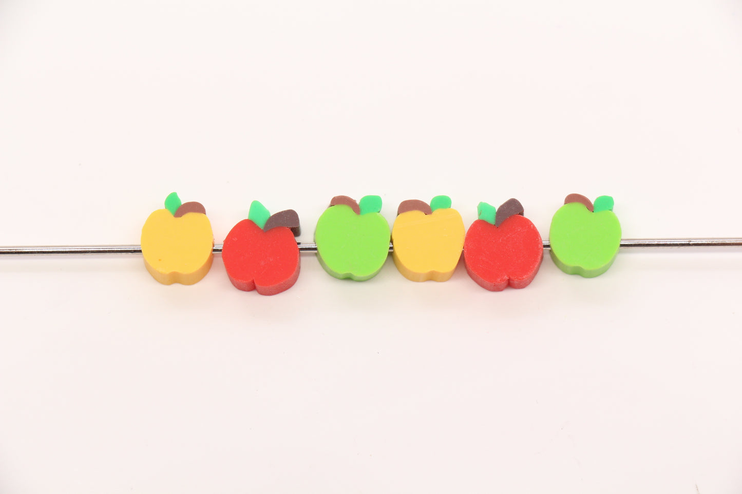 Apple Beads Red and Green Fruit Spacer Beads