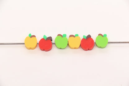 Apple Beads Red and Green Fruit Spacer Beads