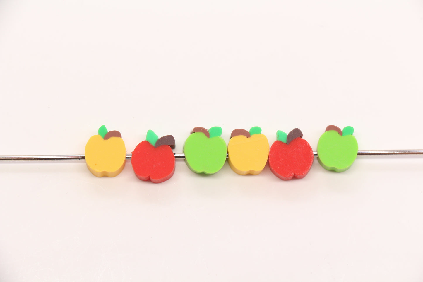 Apple Beads Red and Green Fruit Spacer Beads
