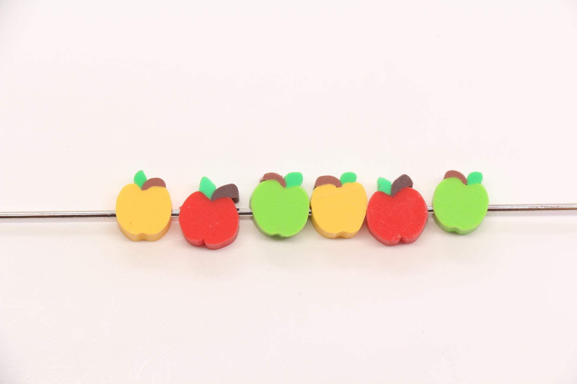 Apple Beads Red and Green Fruit Spacer Beads