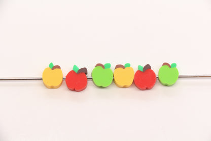 Apple Beads Red and Green Fruit Spacer Beads