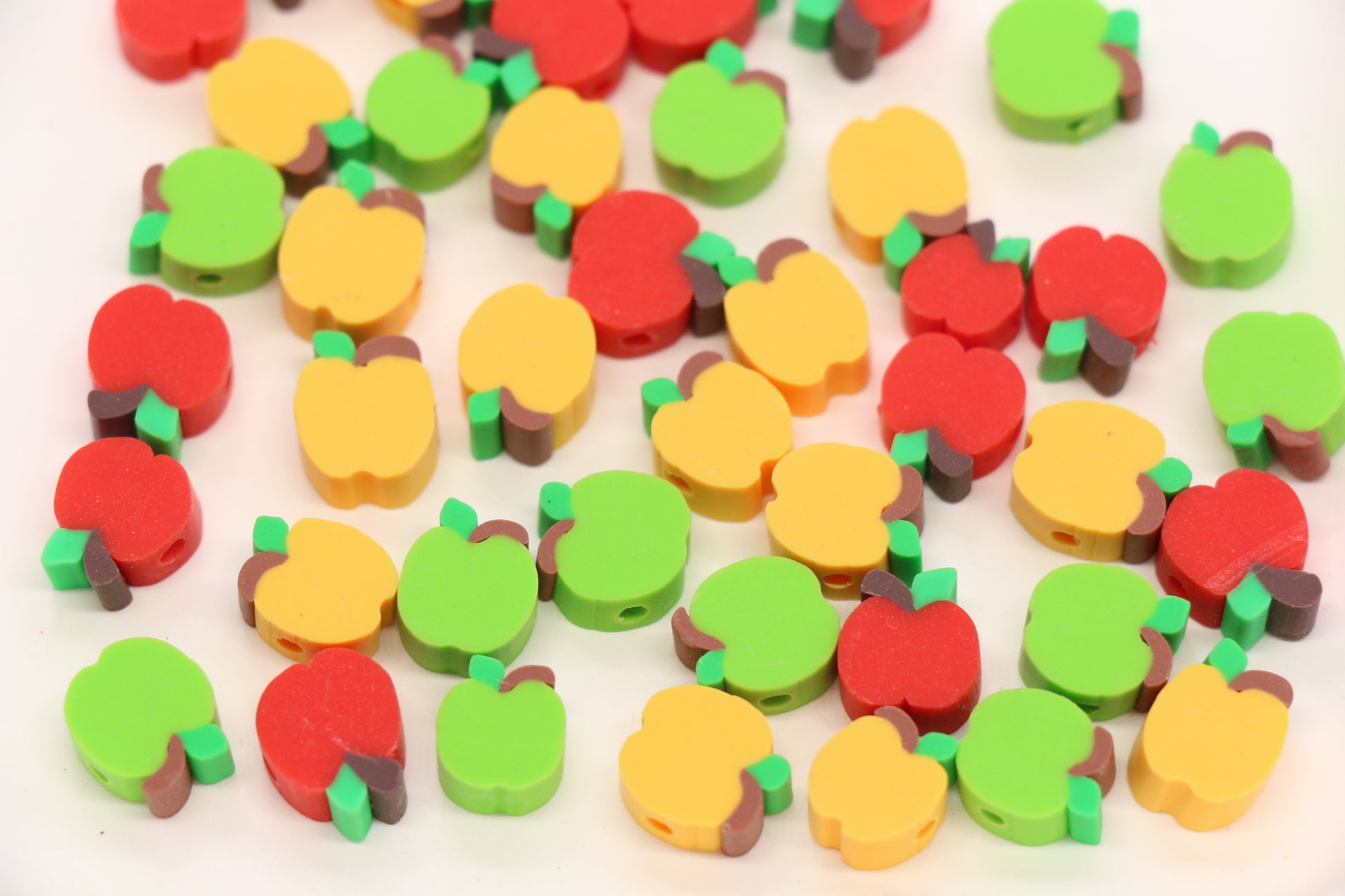 Apple Beads Red and Green Fruit Spacer Beads