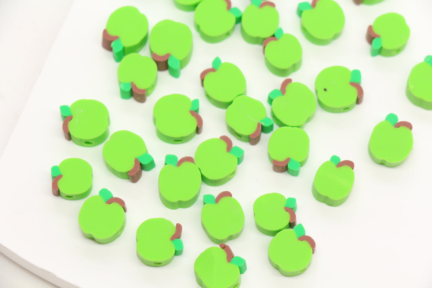Apple Beads Red and Green Fruit Spacer Beads