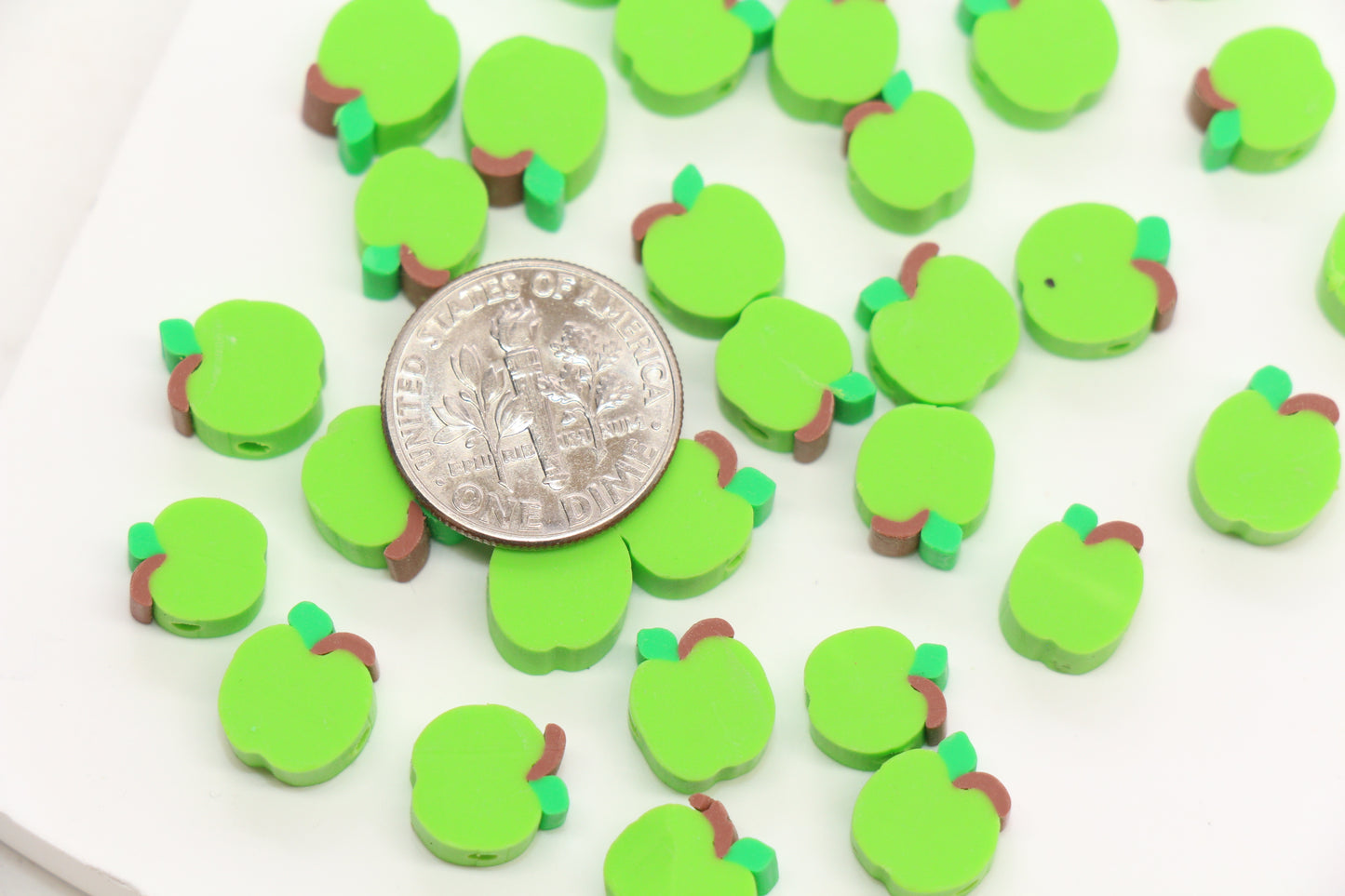 Apple Beads Red and Green Fruit Spacer Beads