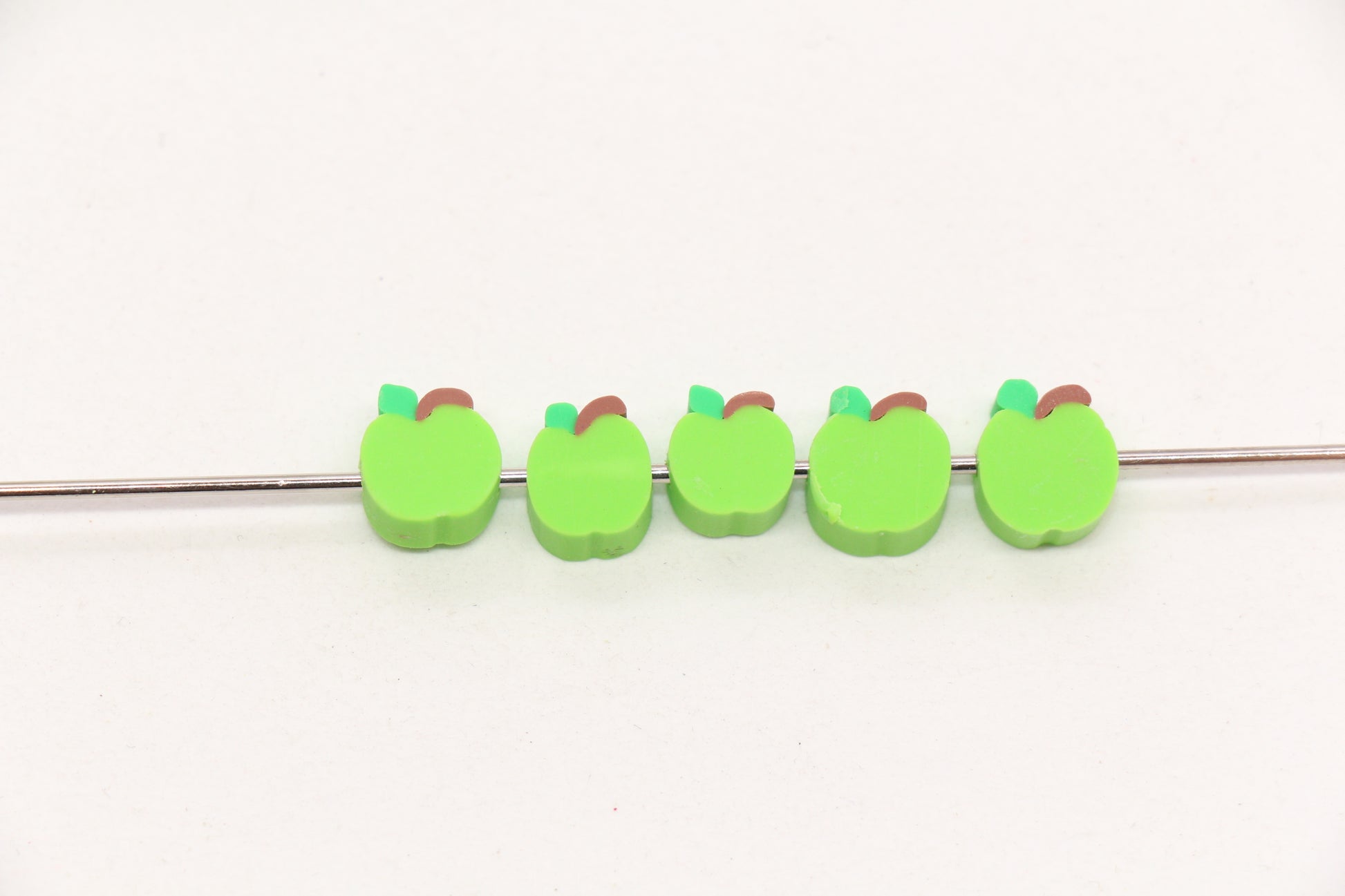 Apple Beads Red and Green Fruit Spacer Beads