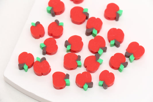 Apple Beads Red and Green Fruit Spacer Beads