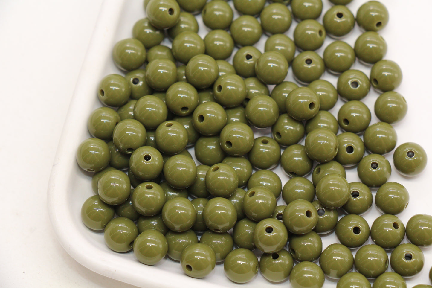 8mm Olive Green Gumball Beads #493