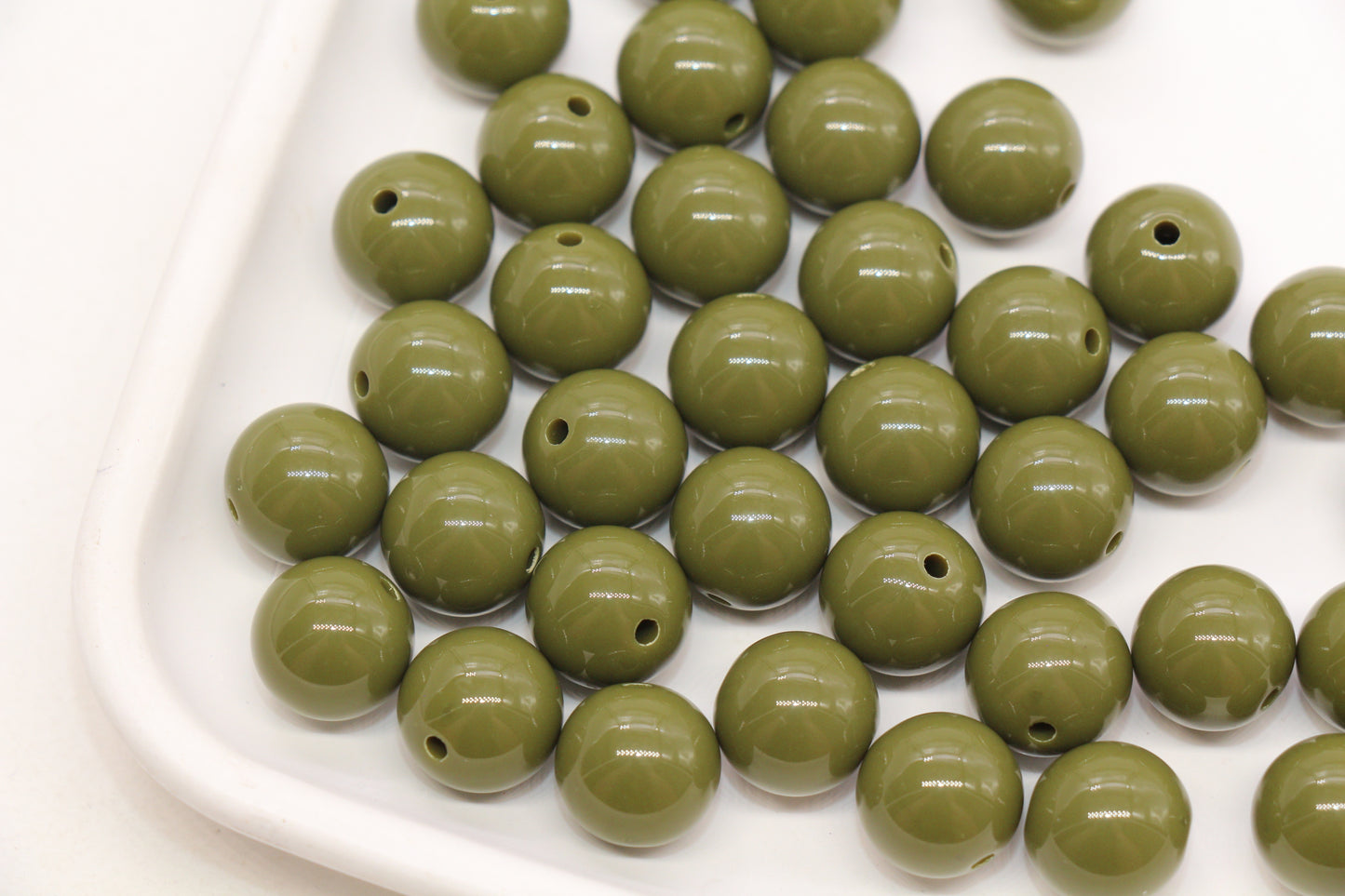 12mm Olive Green Gumball Beads #491