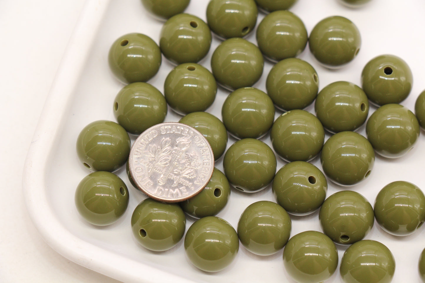 12mm Olive Green Gumball Beads #491