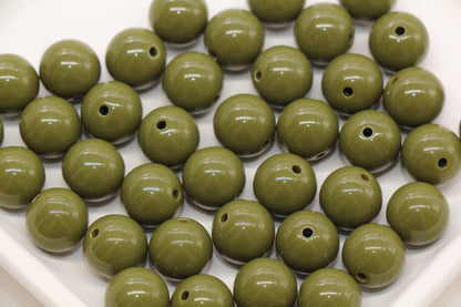 12mm Olive Green Gumball Beads #491