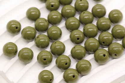 12mm Olive Green Gumball Beads #491