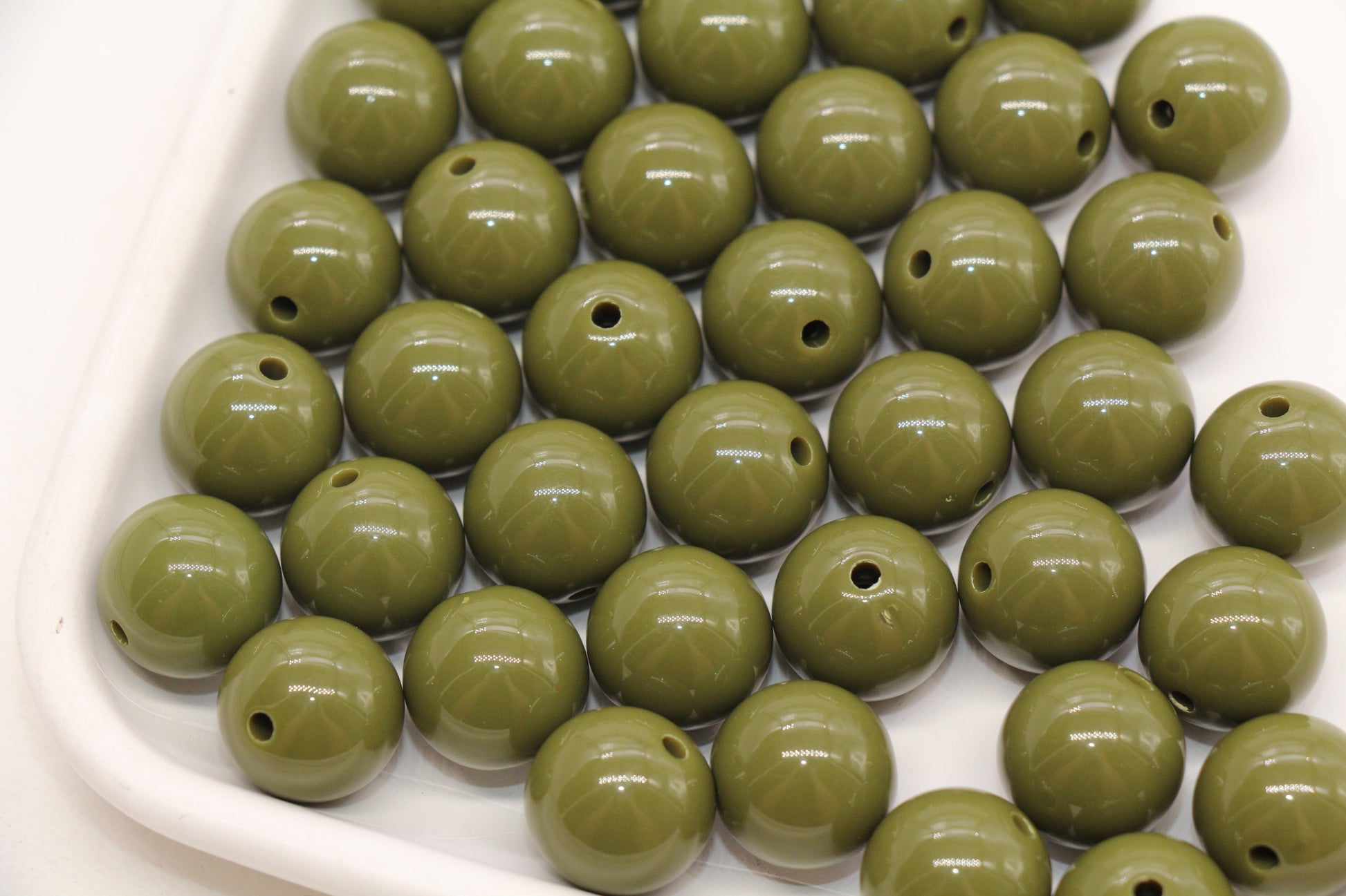 14mm Olive Green Gumball Beads #488