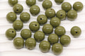 14mm Olive Green Acrylic Gumball Beads