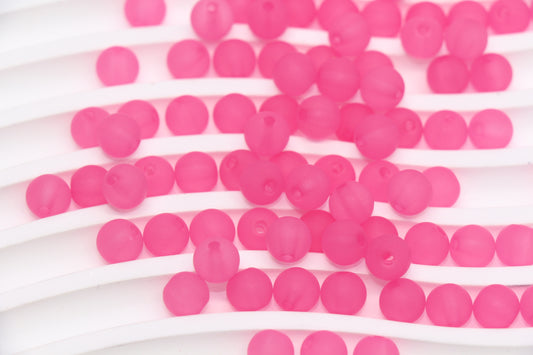 8mm Matte Pink Acrylic Beads #1245