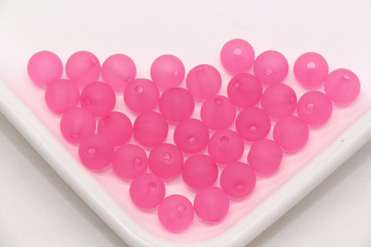 8mm Matte Pink Acrylic Beads #1245