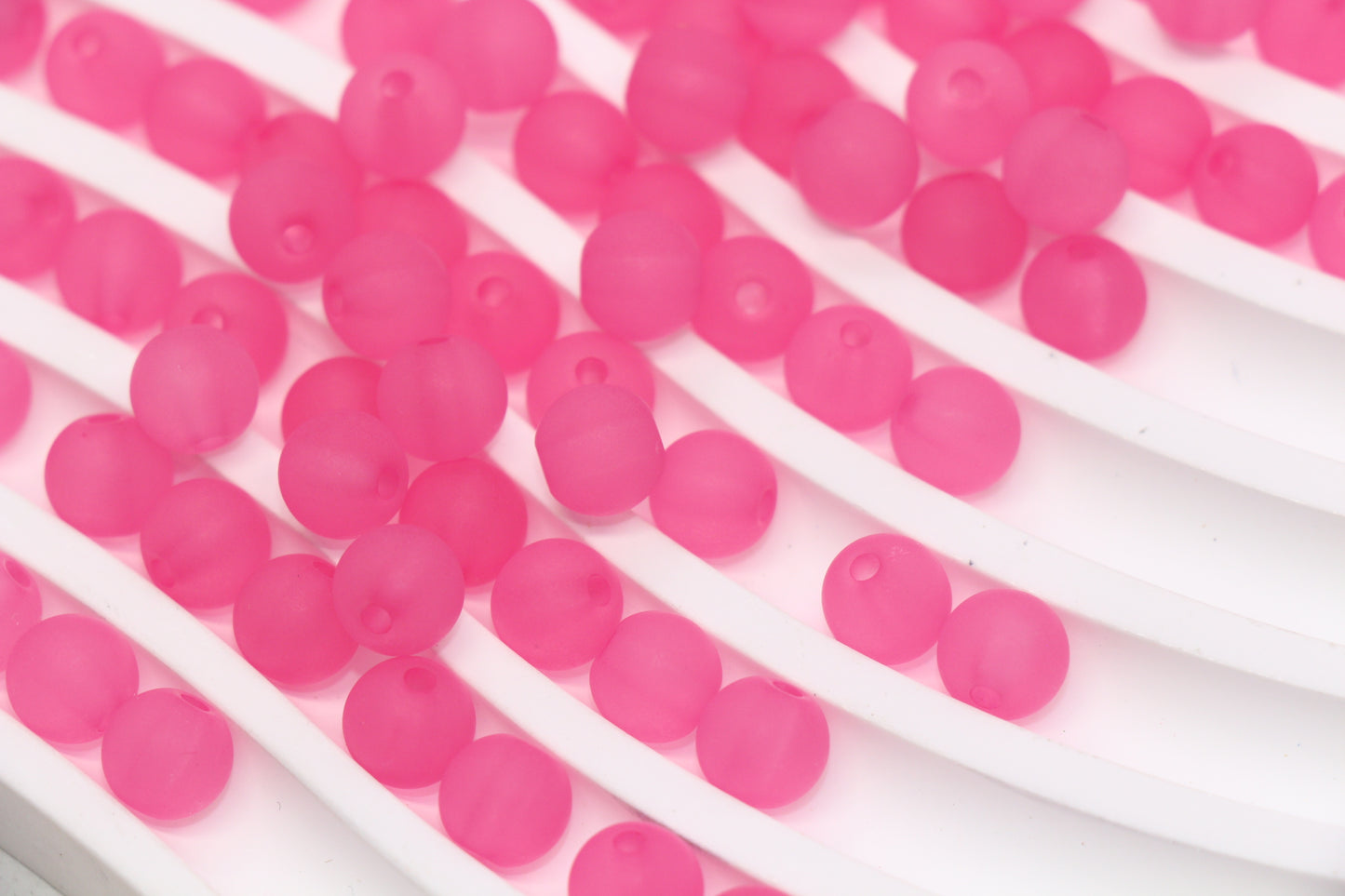 8mm Matte Pink Acrylic Round Beads