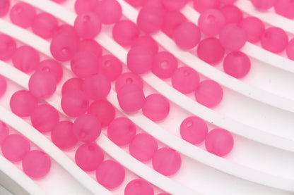 8mm Matte Pink Acrylic Round Beads