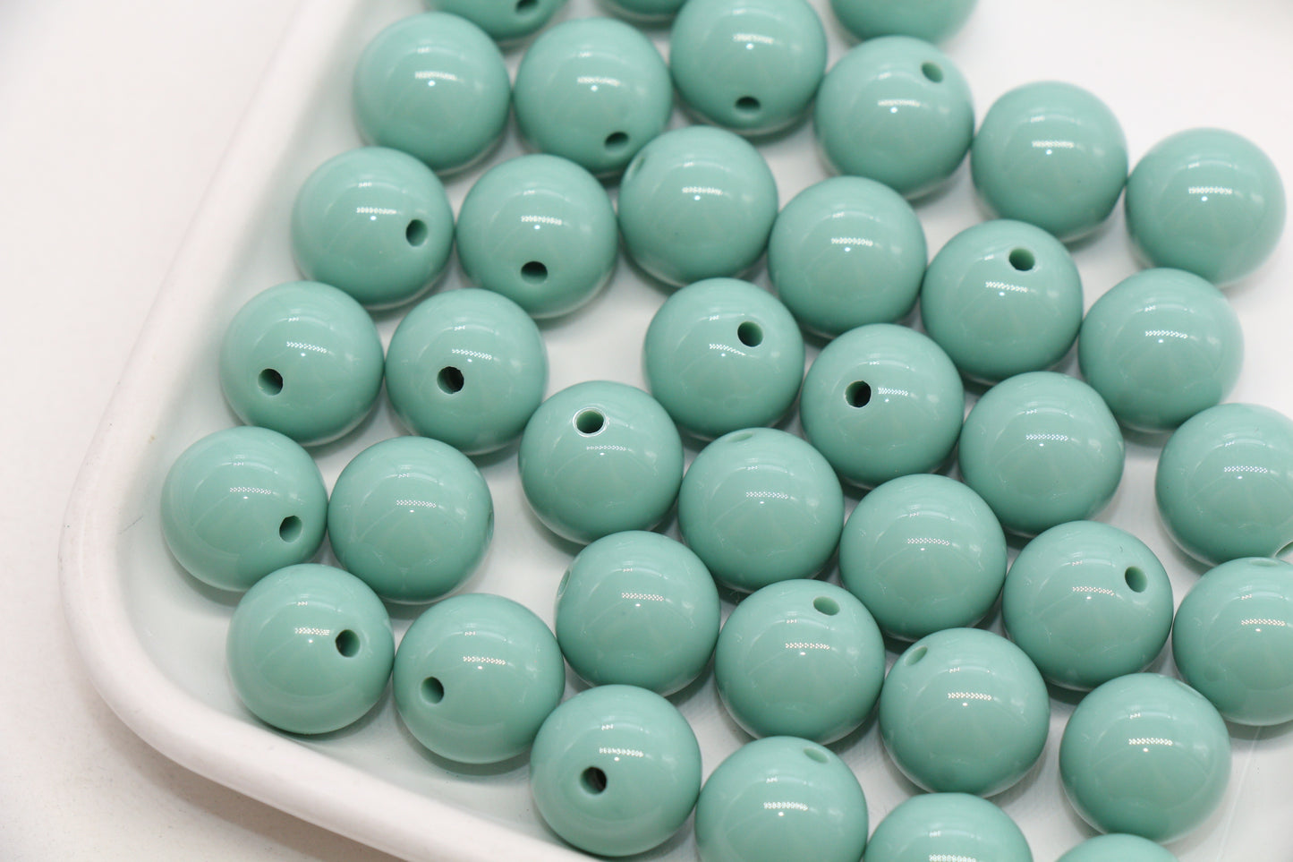 14mm Dusty Green Acrylic Gumball Beads