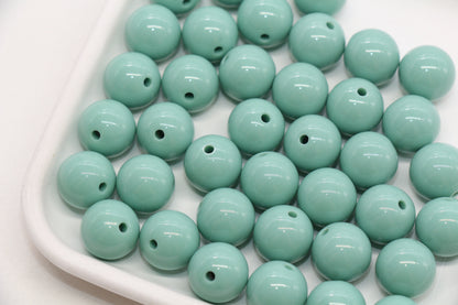 14mm Dusty Green Acrylic Gumball Beads