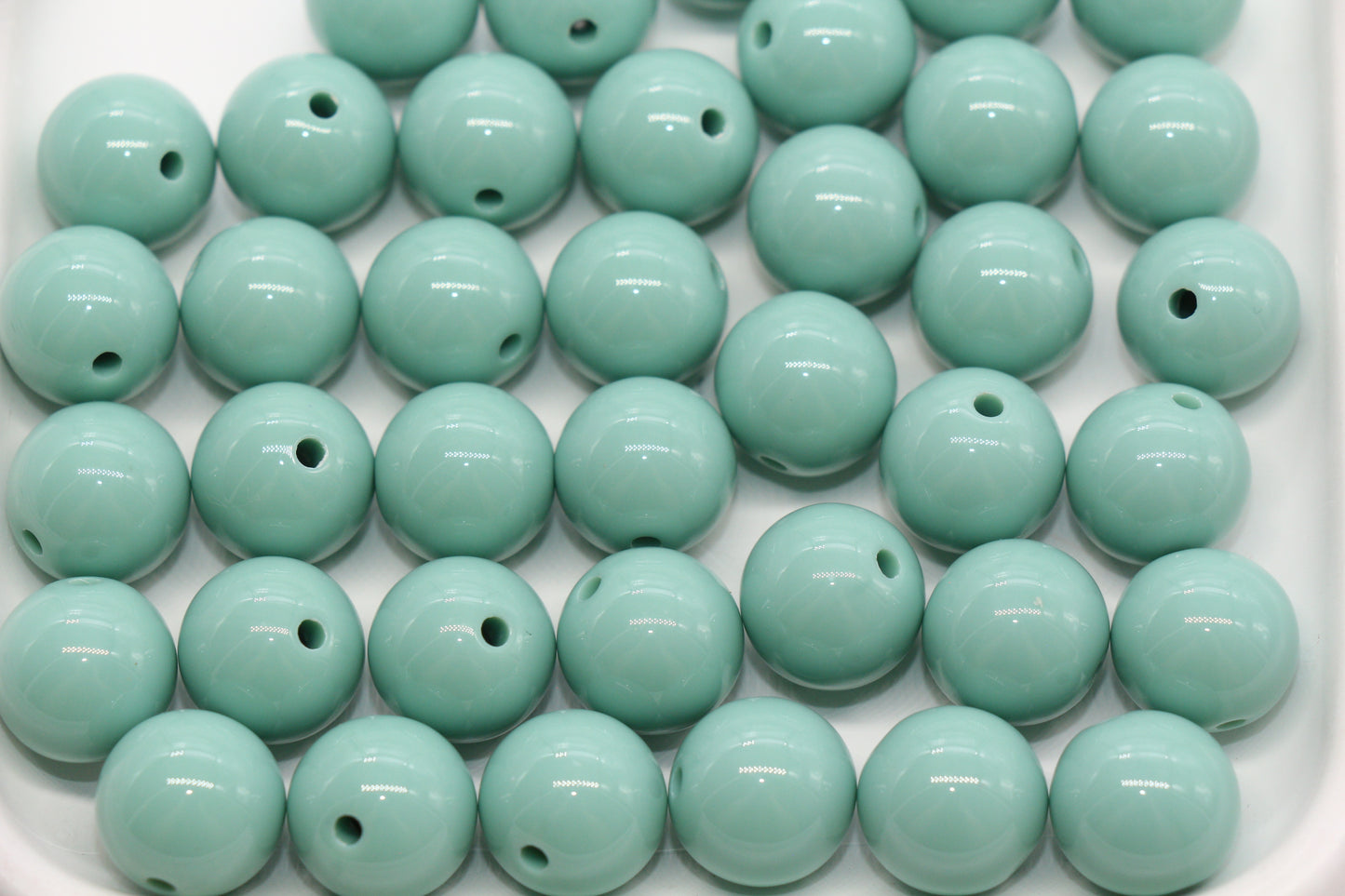 14mm Dusty Green Acrylic Gumball Beads