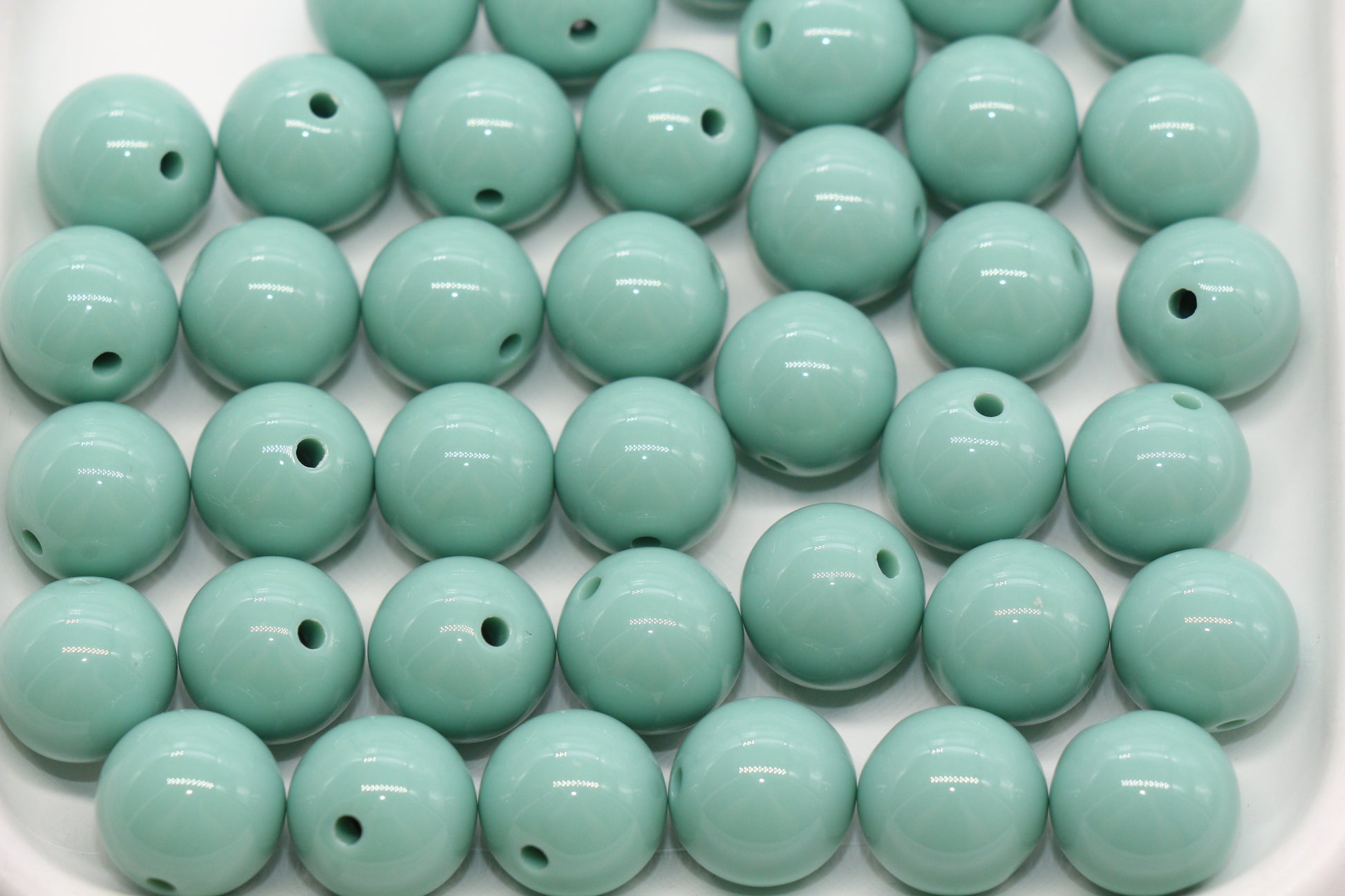 14mm Dusty Green Acrylic Gumball Beads