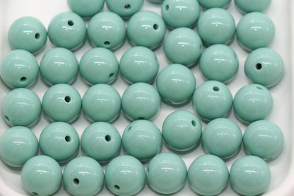 14mm Dusty Green Acrylic Gumball Beads