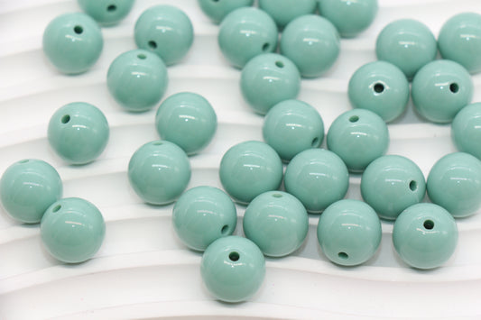 14mm Dusty Green Acrylic Gumball Beads #3085