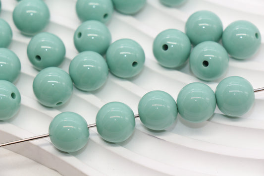 14mm Dusty Green Acrylic Gumball Beads #3085