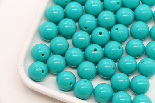 14mm Aqua Green Acrylic Gumball Beads #1752
