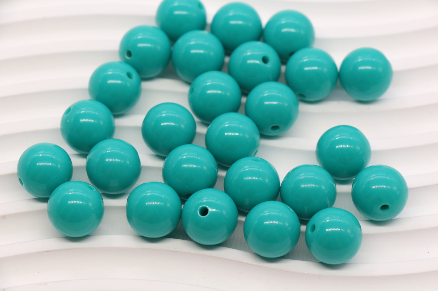 14mm Aqua Green Acrylic Gumball Beads #1752