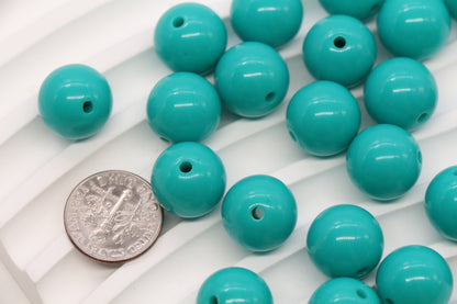 14mm Aqua Green Acrylic Gumball Beads #1752