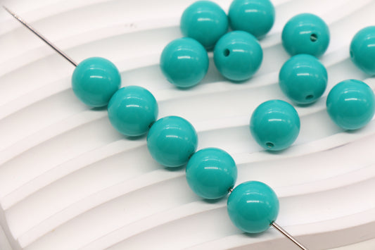 14mm Aqua Green Acrylic Gumball Beads #1752