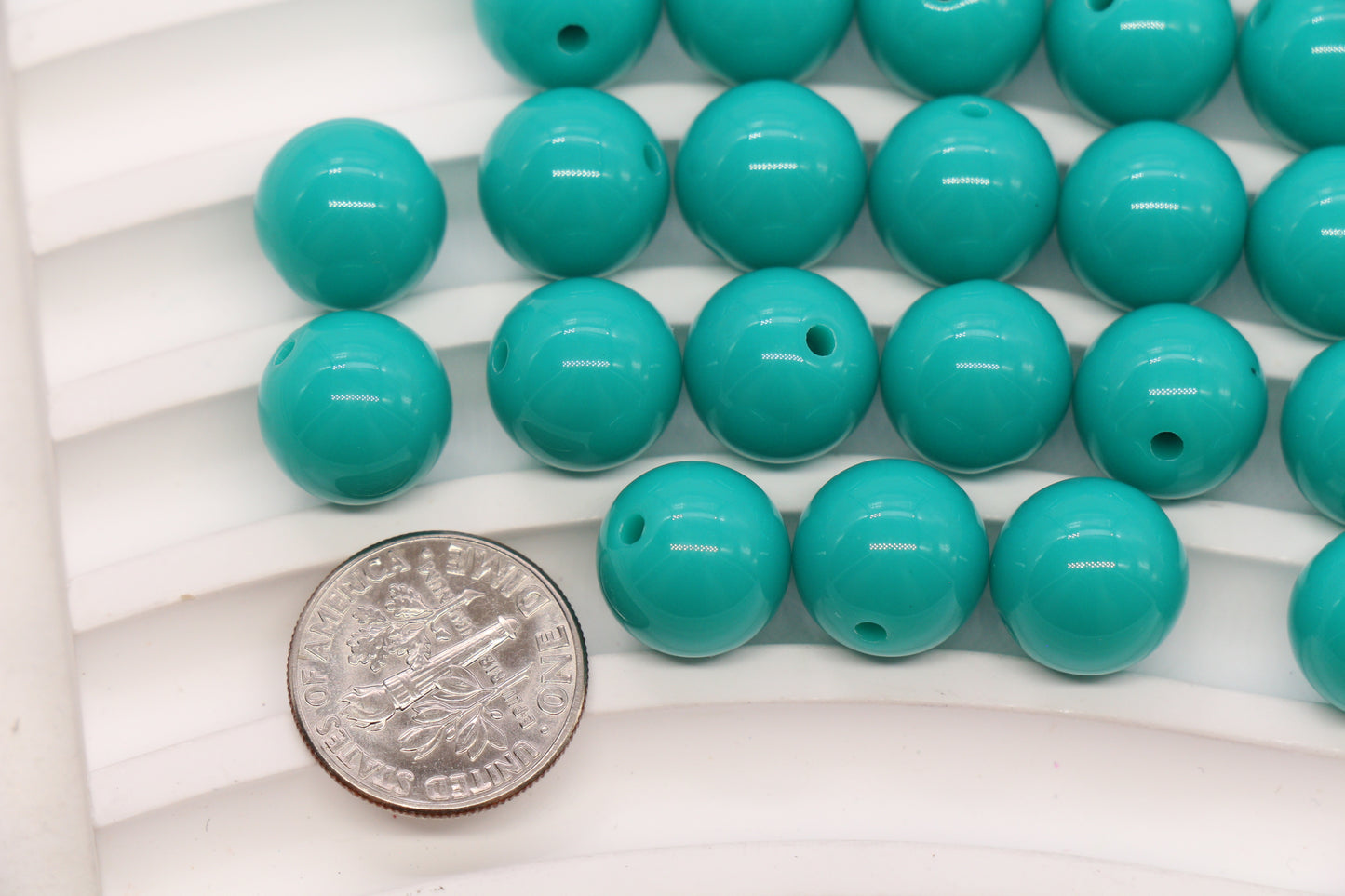 12mm Aqua Green Acrylic Gumball Beads #1751