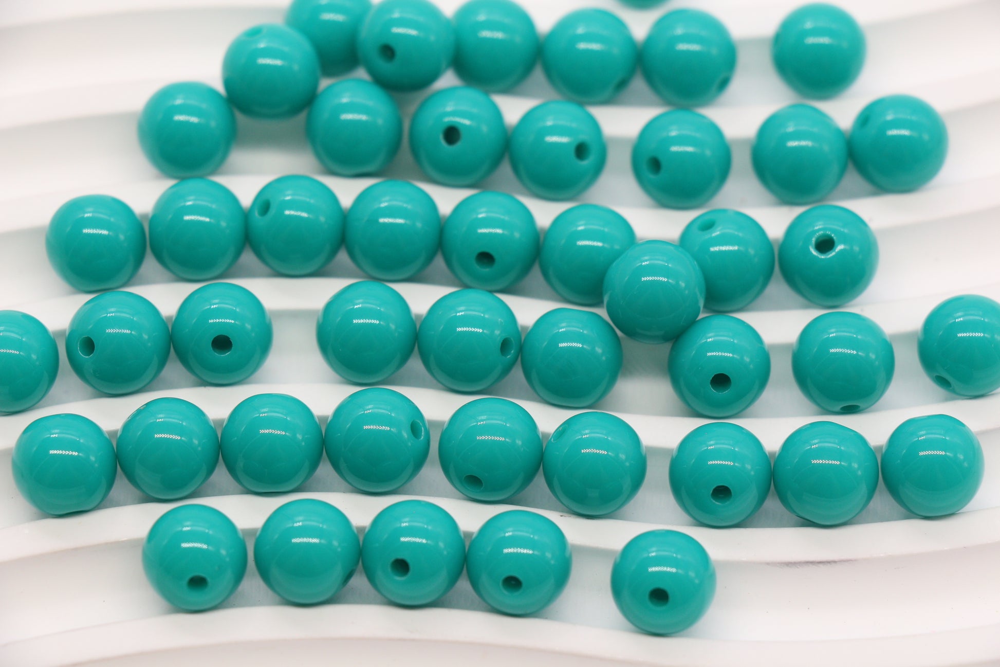 10mm Aqua Green Acrylic Gumball Beads