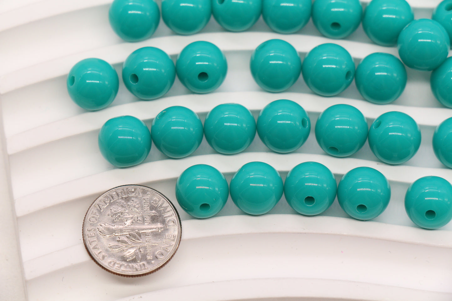 10mm Aqua Green Acrylic Gumball Beads