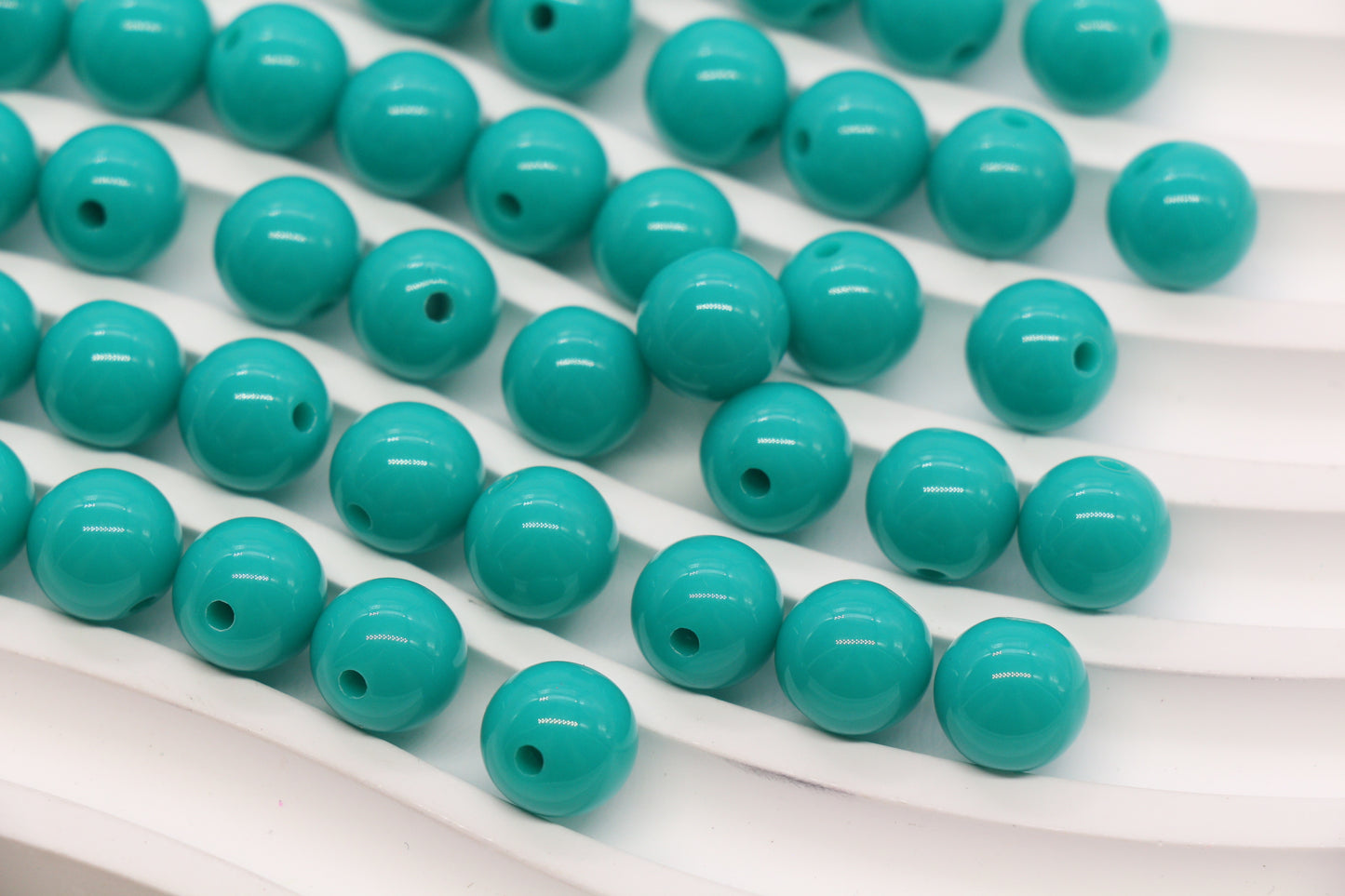 10mm Aqua Green Acrylic Gumball Beads