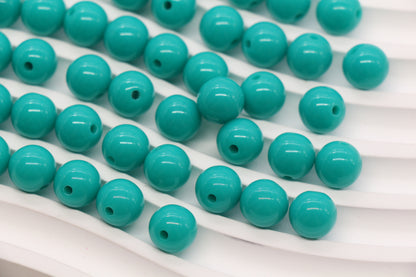 10mm Aqua Green Acrylic Gumball Beads