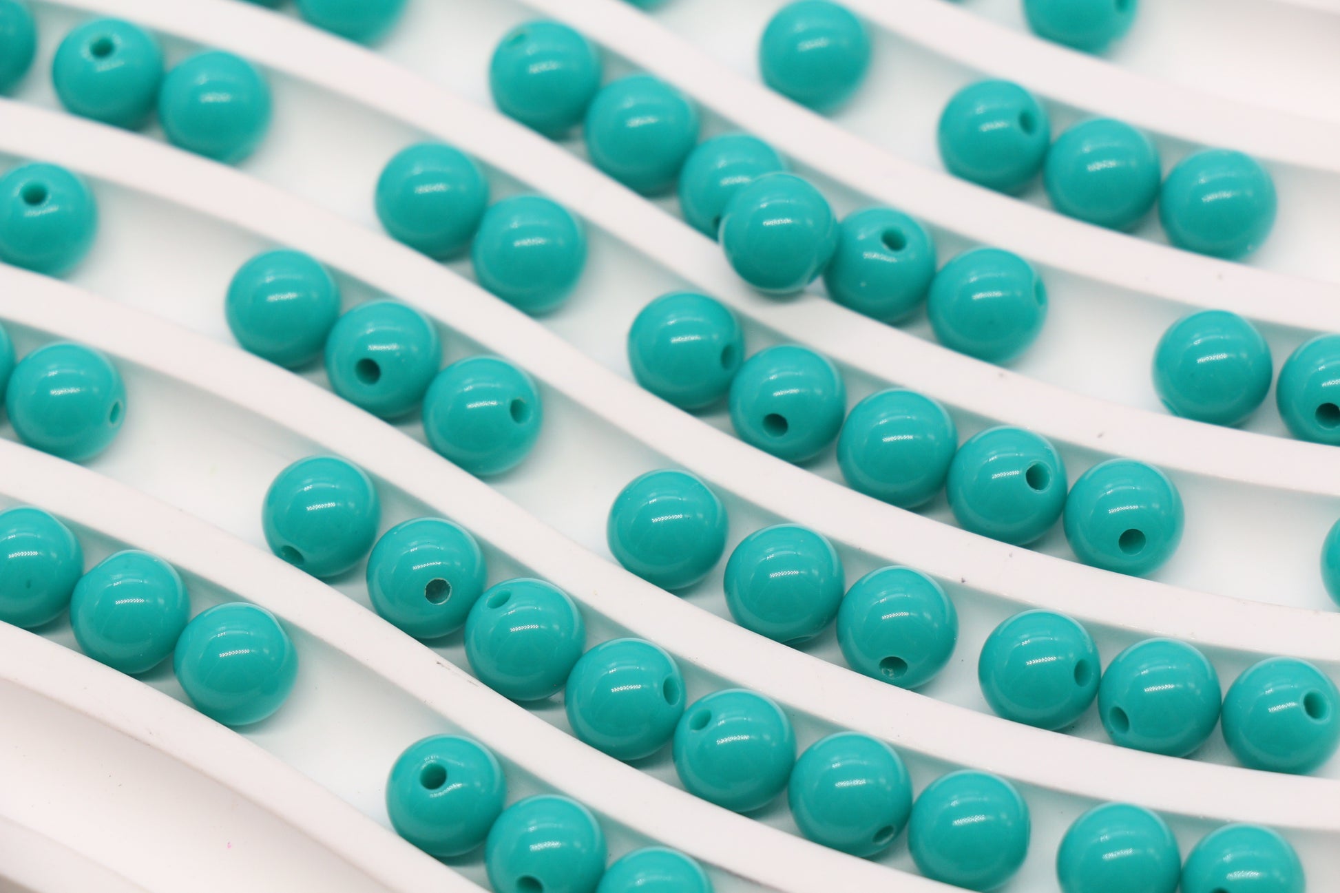 8mm Aqua Green Round Acrylic Beads  #1747