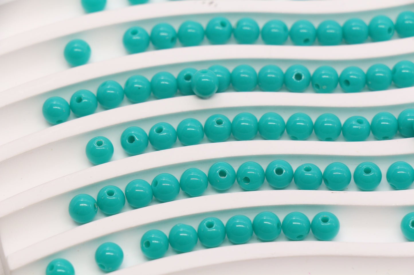 6mm Aqua Green Round Beads #1746
