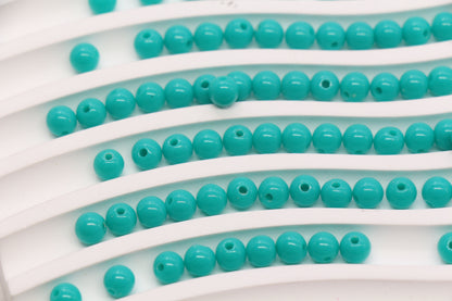 6mm Aqua Green Round Beads #1746