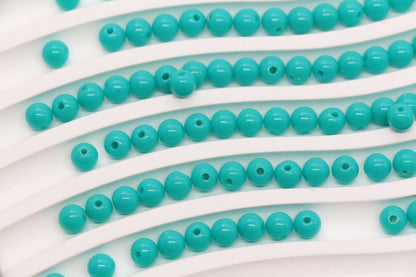 6mm Aqua Green Round Beads #1746