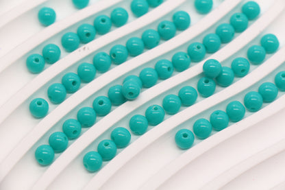 6mm Aqua Green Round Beads #1746